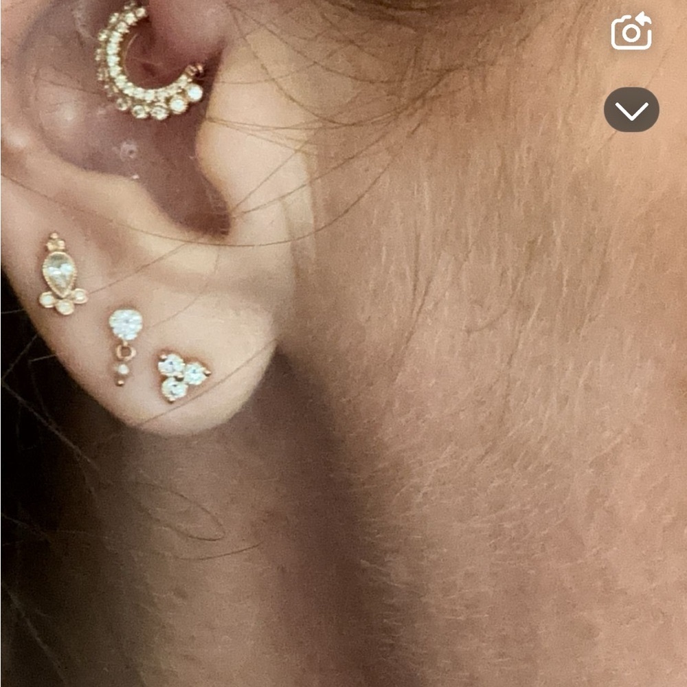 Maria Tash Rose Gold double sided diamond Aspara